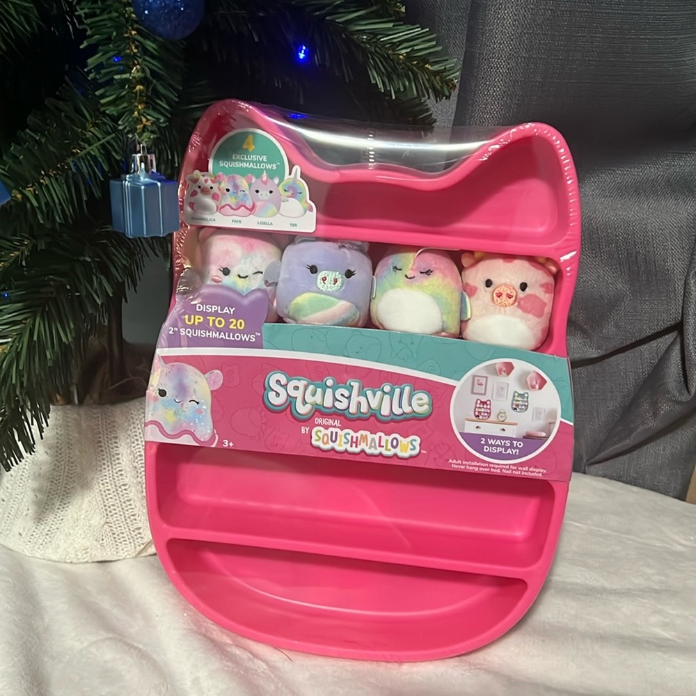 NEW- Squishmallow display holder: w/ 2” squishmallow (4)